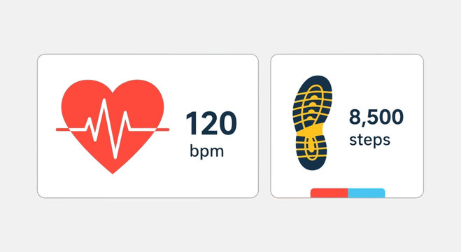 Fitness tracker heart rate steps.