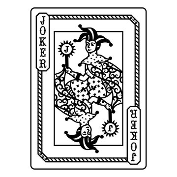 Intricate joker playing card design
