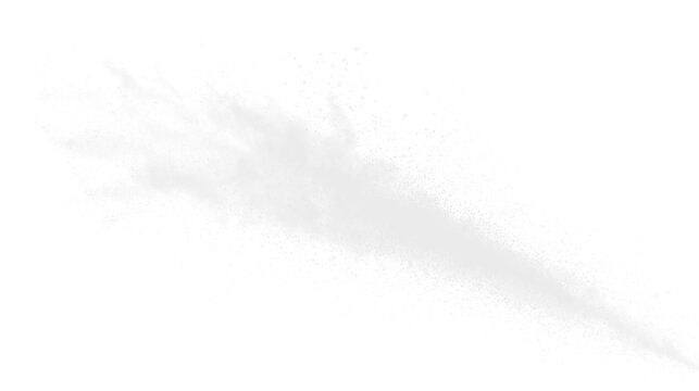 White dust particle sprite impact effect with misty edges on transparent background for creative projects in various digital formats