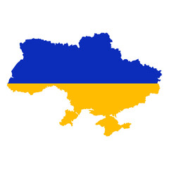 Obraz premium Stylized ukraine map design in blue and yellow