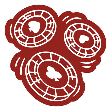 Red poker chip icon