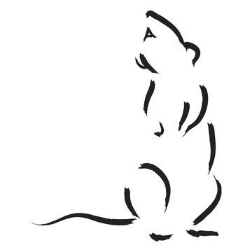 Elegant minimalist rat illustration