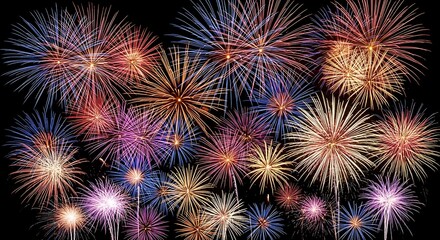 Fototapeta premium Spectacular fireworks display celebrating flag day 4th of july and independence day festivities