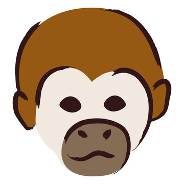 Brown monkey with a sad face