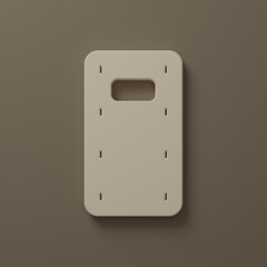 Naklejka premium Beige Military assault shield icon isolated on brown background. Minimalism concept. 3D render illustration