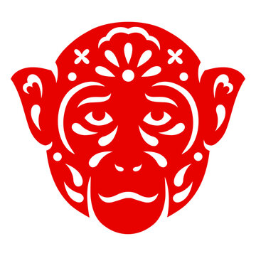 Artistic red monkey face design