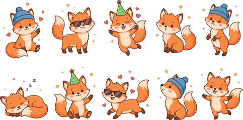 Cute Siberian Husky Activities Illustration Set with Playing, Sleeping, Running, Singing, and Happy Dog Actions for Pet and Character Design © MdSumon