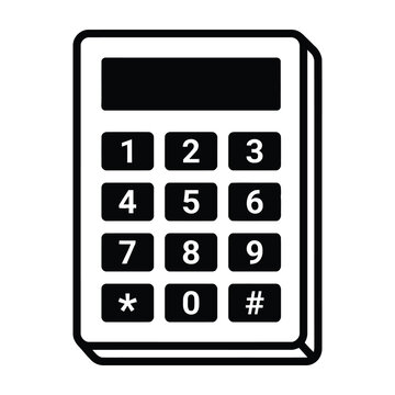 Calculator keypad with numbers and symbols