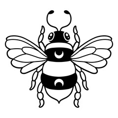 Fototapeta premium Stylized black and white bee illustration