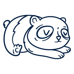 Blue panda bear sleeping © Vexels