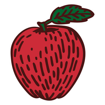 Playful red apple illustration