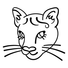 Minimalist cat face illustration © Vexels