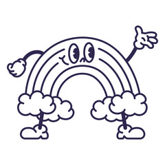 Naklejka premium Playful cartoon rainbow character design