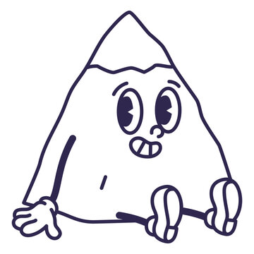 Playful cartoon mountain character design