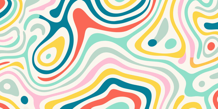 Abstract wavy pattern with colorful flowing lines