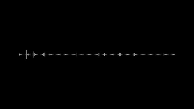 abstract audio waveform oscillation with clean white spectrum lines and smooth motion on black background 4k video