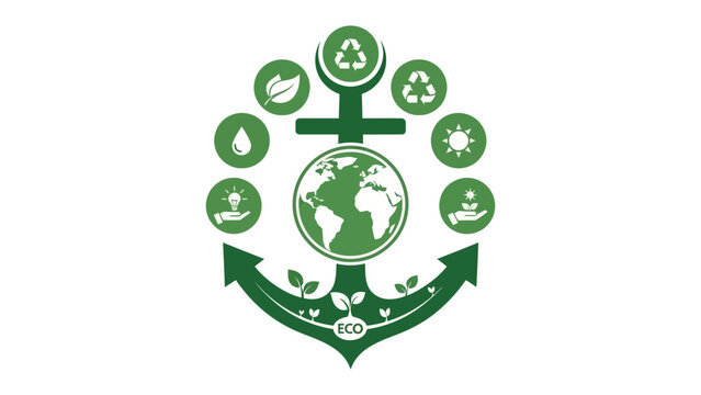 Eco-Anchor of Sustainability: An artistic anchor design encapsulates the essence of environmental preservation, symbolizing a commitment to a greener future.