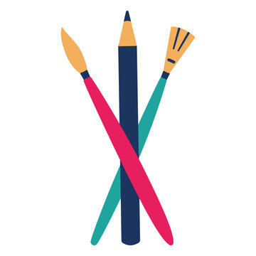 Colorful art tools illustration