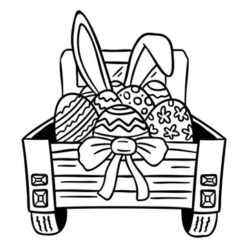 Charming easter basket design with playful eggs and bunny ears