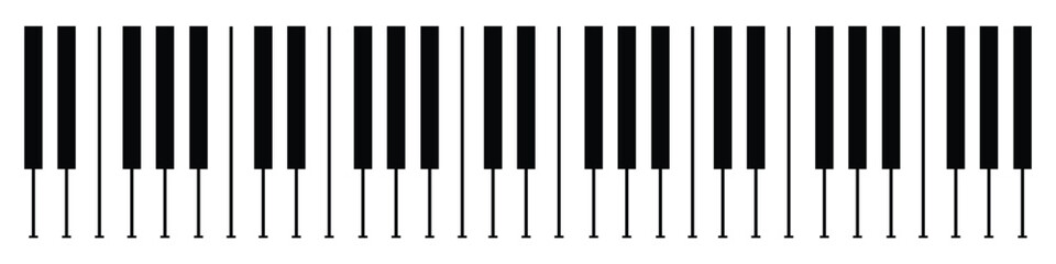 Piano Keyboard Vector Diagram – Musical Instrument Keys Illustration for Music Education and Design © maxronju25