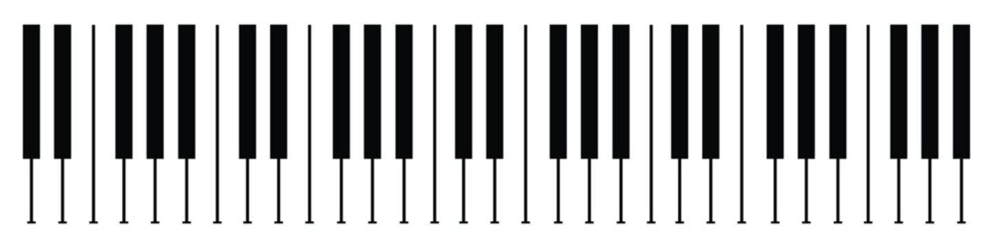 Piano Keyboard Vector Diagram &ndash; Musical Instrument Keys Illustration for Music Education and Design