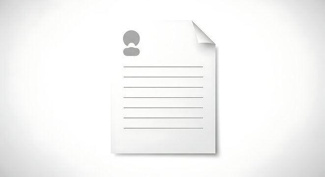 A grayscale image of a piece of paper with lines and a paperclip
