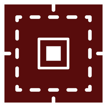 Bold square outline with dashed border design