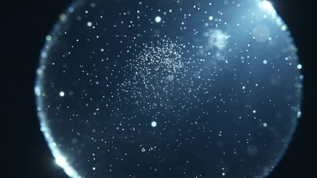 Showing bright core cluster loosening and drifting outward within round field, hexagonal flare