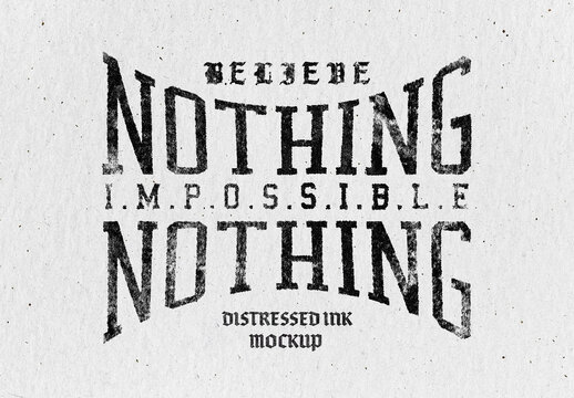 Distressed Ink Text Effect &ndash; Bad Print Typography for Logo, Poster & Branding (PSD)