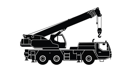 Mobile crane silhouette on a white background © Siam Studio