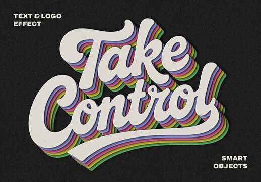 Paper Cut Out Text Effect &ndash; Retro Typography for Logo, Poster & Branding (PSD)