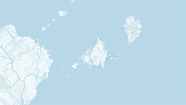 Modern minimalist vector map of Koh Samui Island, Thailand. High-quality scalable illustration of Koh Samui city grid, Chaweng Beach, and Gulf of Thailand coastline for posters.