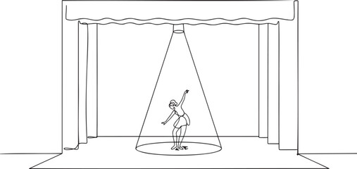 Fototapeta premium 215_A stage with a lone spotl_traced