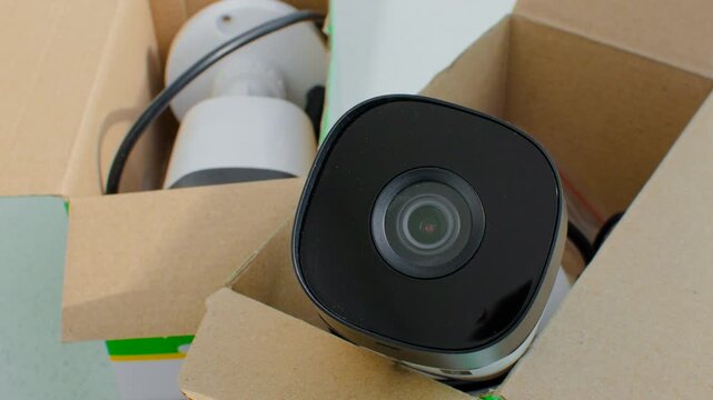 New CCTV security camera packed, ready to protect. Security is just a click away.
