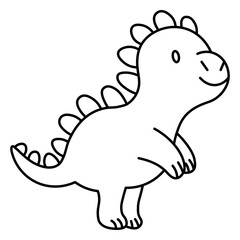 Naklejka premium Cute dinosaur cartoon drawing for kids apparel design
