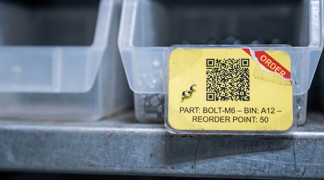 Laminated Kanban Card with Torn Red Order Corner &ndash; Replenishment Trigger Macro &ndash; Pull Signal &ndash; Overhead Factory LED Light