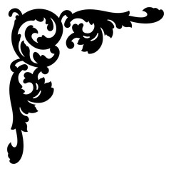 Elegant black corner design with floral motifs © Vexels