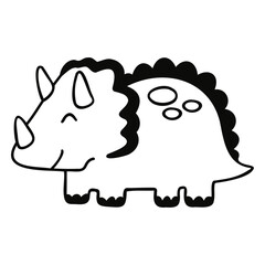 Black triceratops draw © Vexels