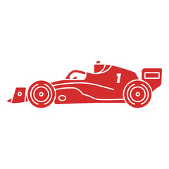 Fototapeta premium Bold red racing car silhouette design