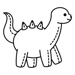 Adorable spiked dinosaur sketch design t-shirt design © Vexels