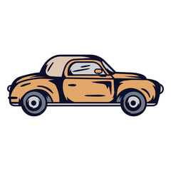 Fototapeta premium Retro convertible car illustration