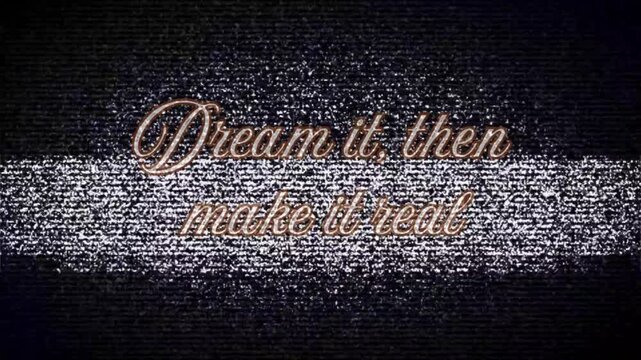 Vintage TV static background with motivational Business Motivation Success Mindset Quotes Video