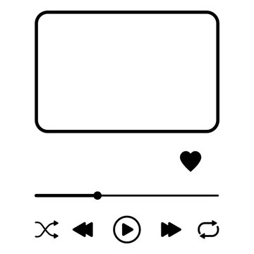 Minimalist media player control graphic