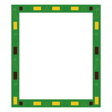 Green and yellow picture frame