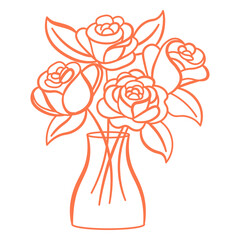 Stylish rose bouquet line art design © Vexels