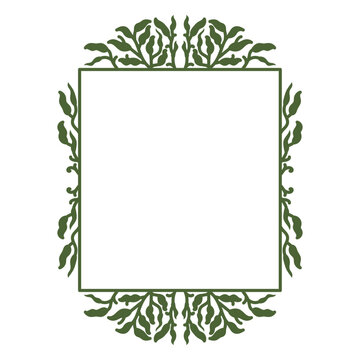 Green leaf frame with empty space