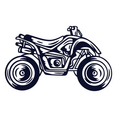 Detailed four-wheeler quad bike illustration © Vexels
