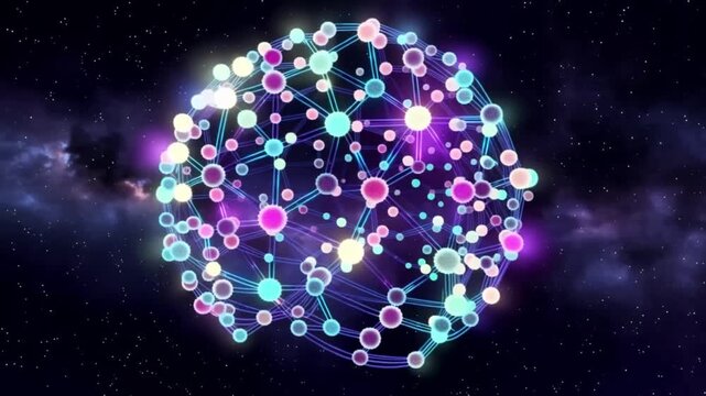 Abstract blue background with glowing lights and sparkling design elements animation tech video