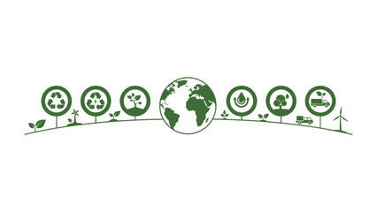 Eco-Friendly World: A visually striking representation of environmental sustainability, showcasing the core elements of the green movement in an inspiring display. © Maira