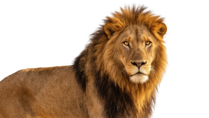 Majestic male lion with thick mane looking to side © Maria